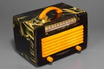 Intensely Swirled General Electric L-574 Catalin Radio in Dark Green + Yellow